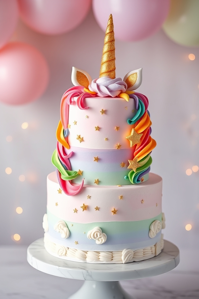 enchanted pastel unicorn cakes