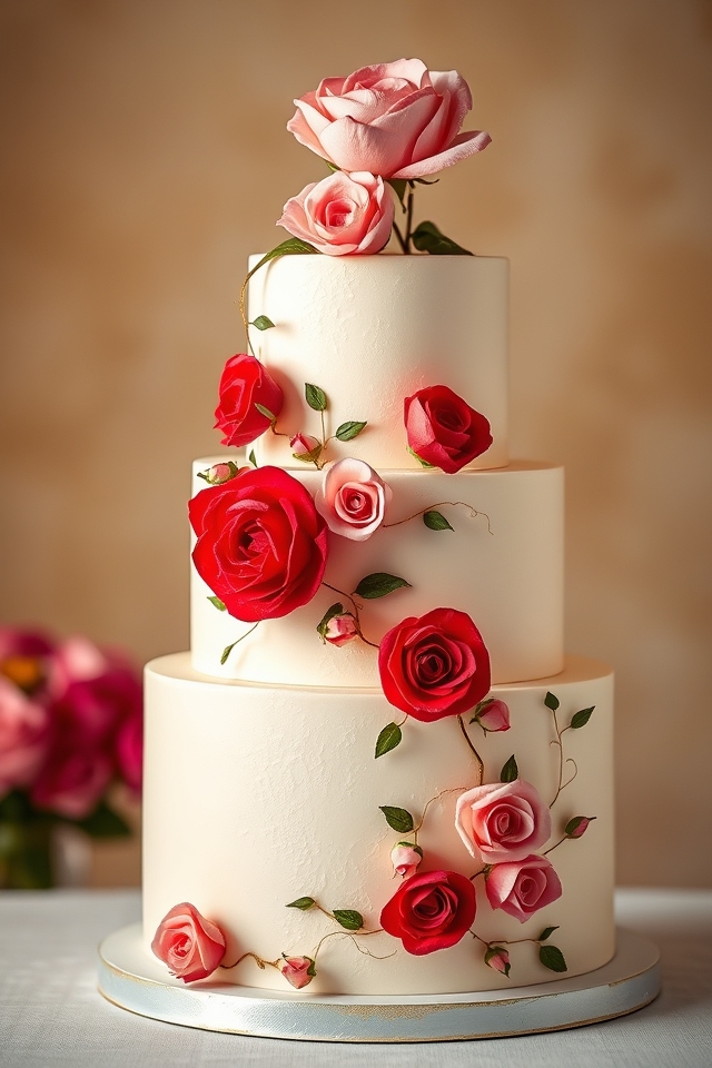enchanted rose cake designs
