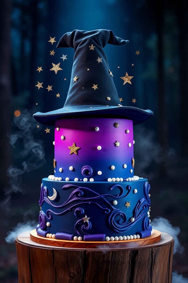 enchanted wizard hat cake