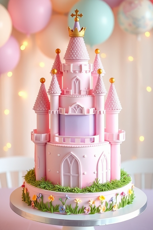 enchanting princess castle cake