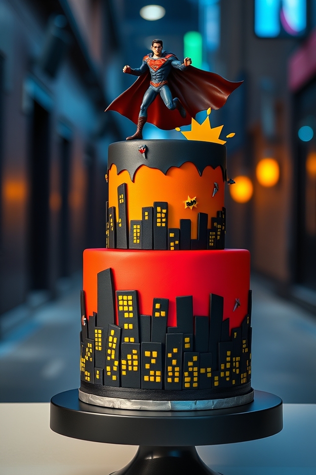 epic superhero smash cake