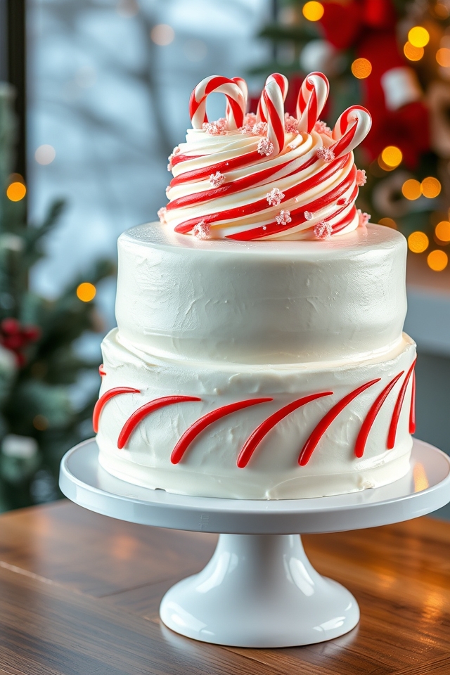 festive candy cane peppermint cake