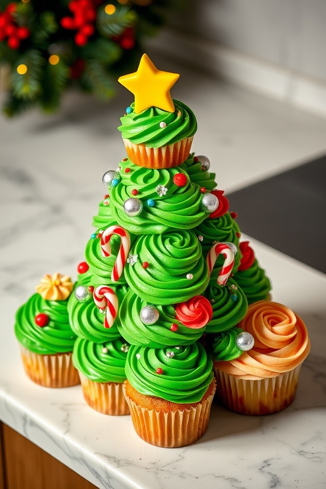 festive holiday cupcake centerpiece