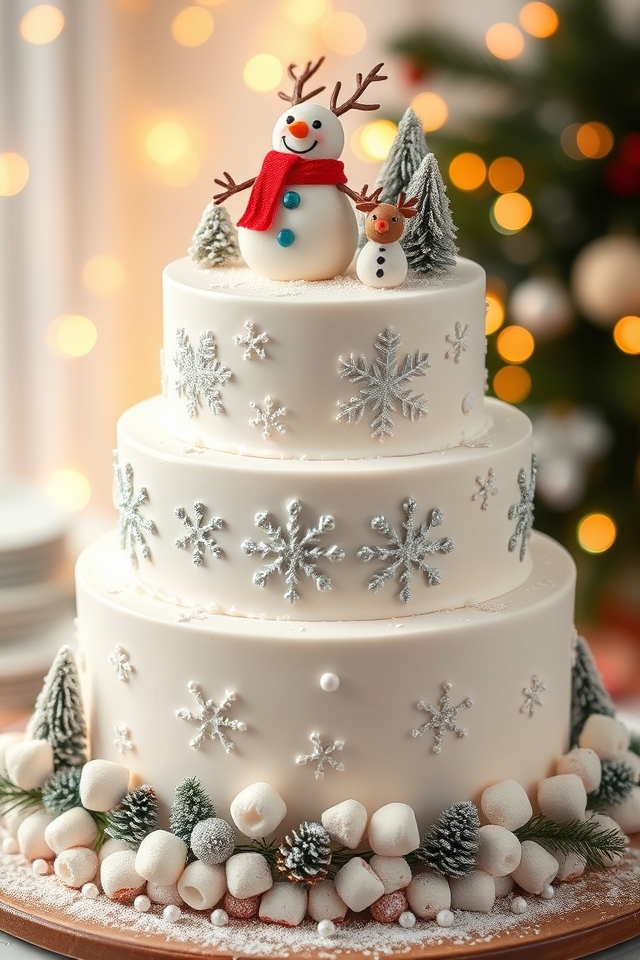 festive holiday wonderland cake
