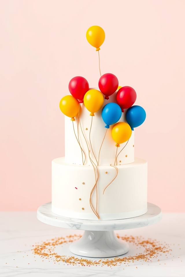 floating colorful fondant balloons