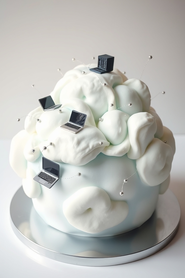 fluffy cloud tech cake