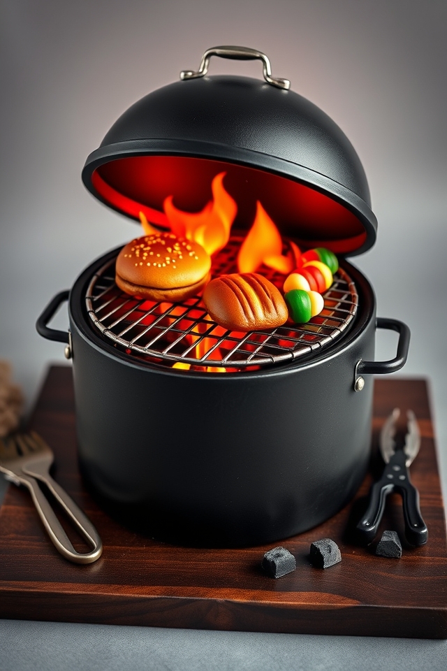 fondant flames bbq grill