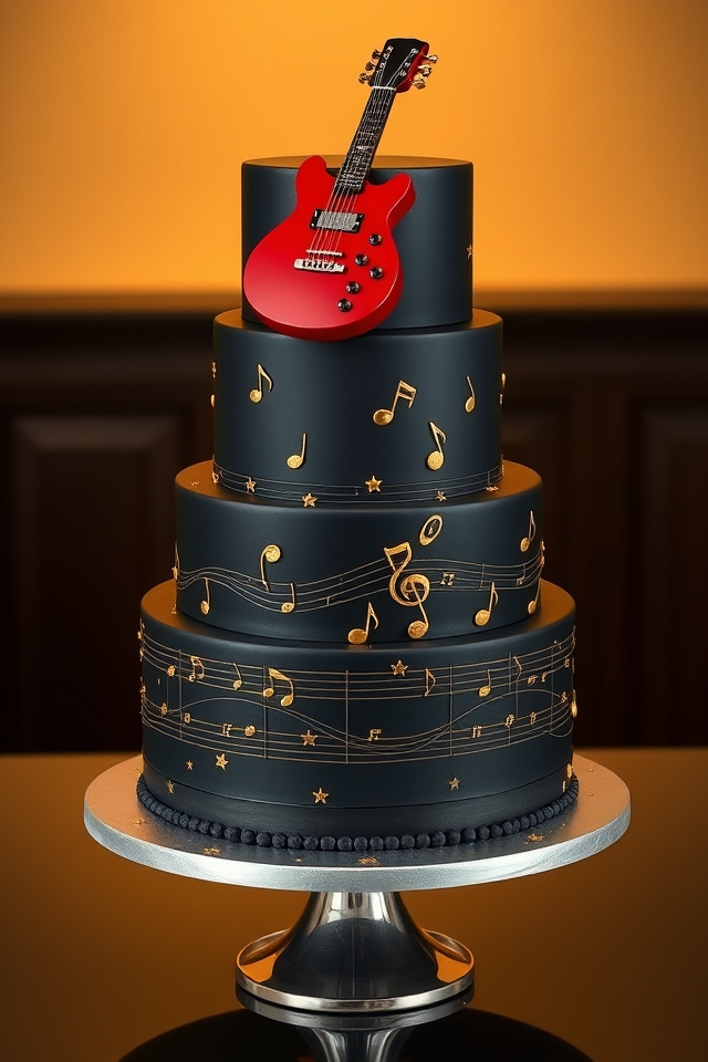 fondant guitar musical tribute