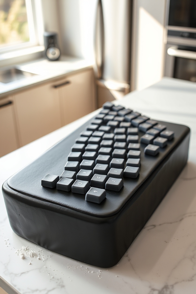 fondant shaped keyboard keys