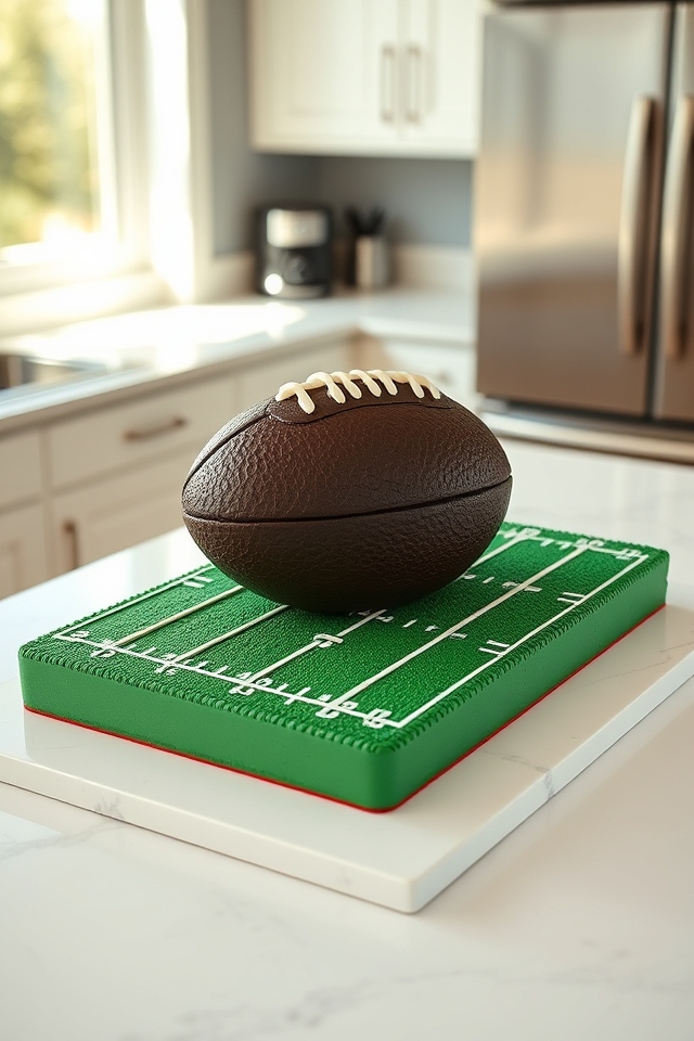 football shaped cake centerpiece