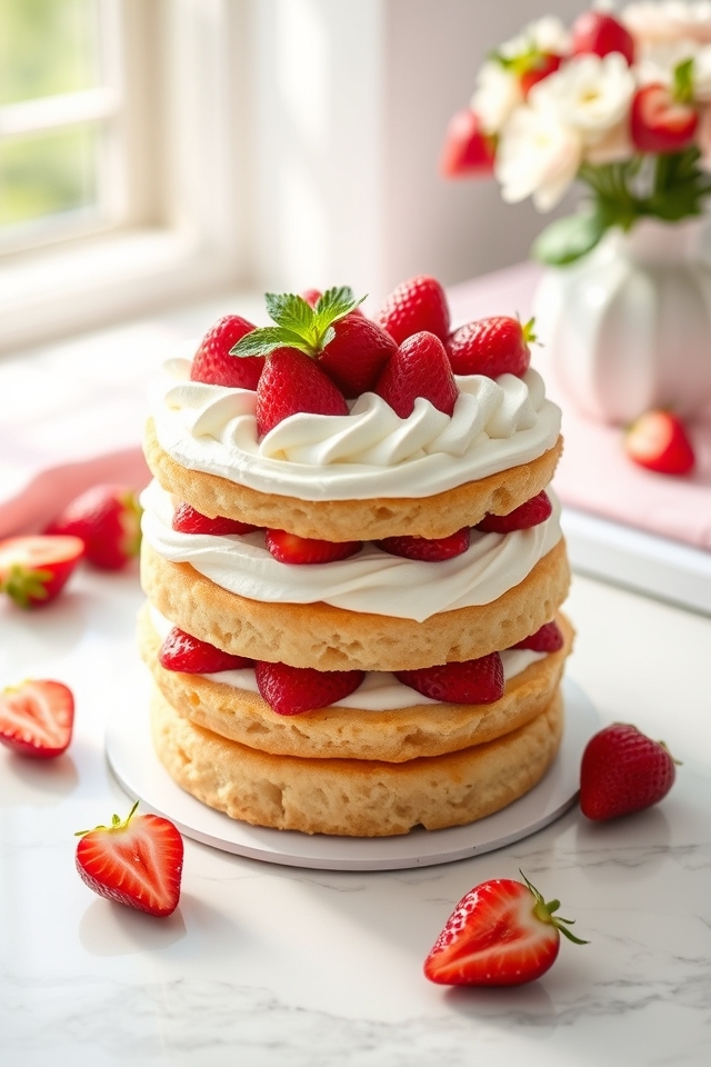 fresh juicy strawberry shortcake