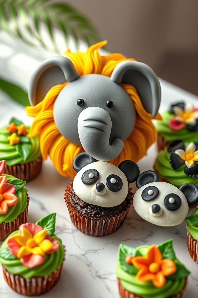 frosted animal shaped cupcakes