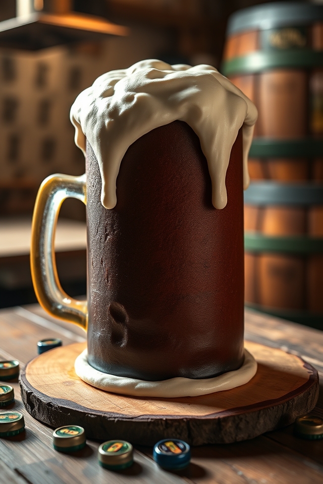 frothy overflowing beer mug
