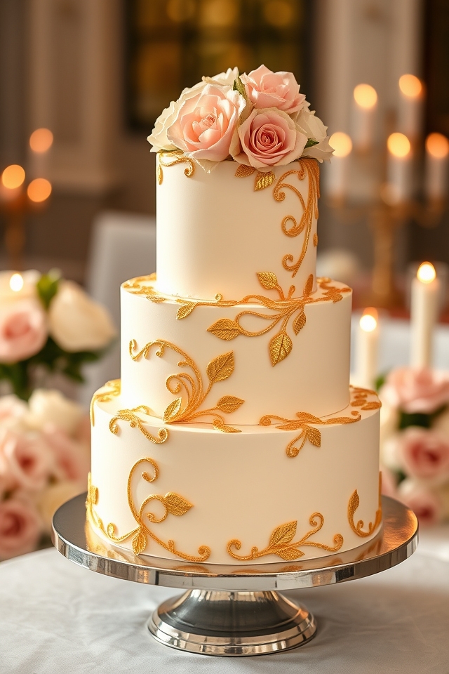 glamorous edible gold accents