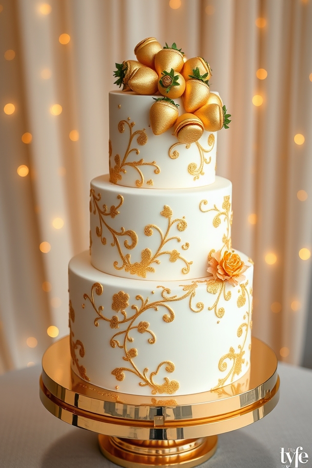 glamorous gold cake highlights
