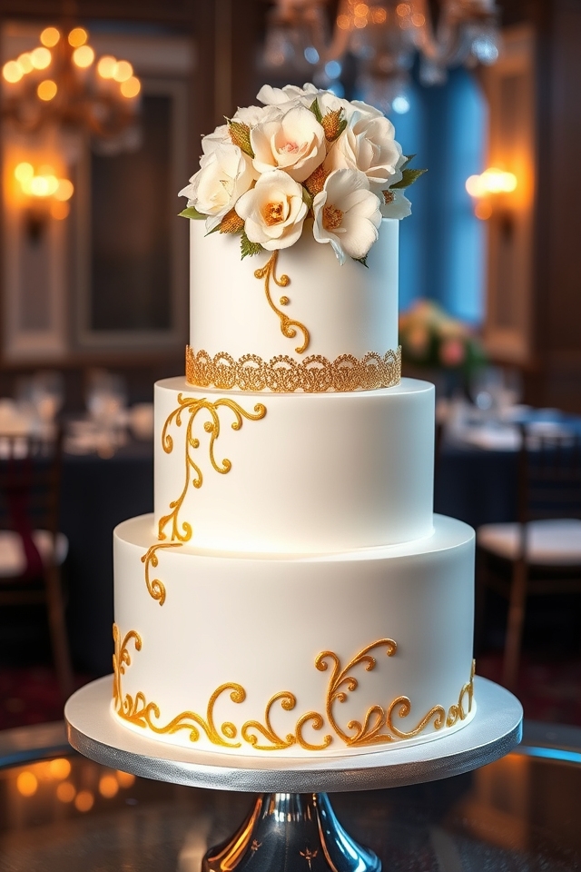 glamorous gold wedding centerpiece