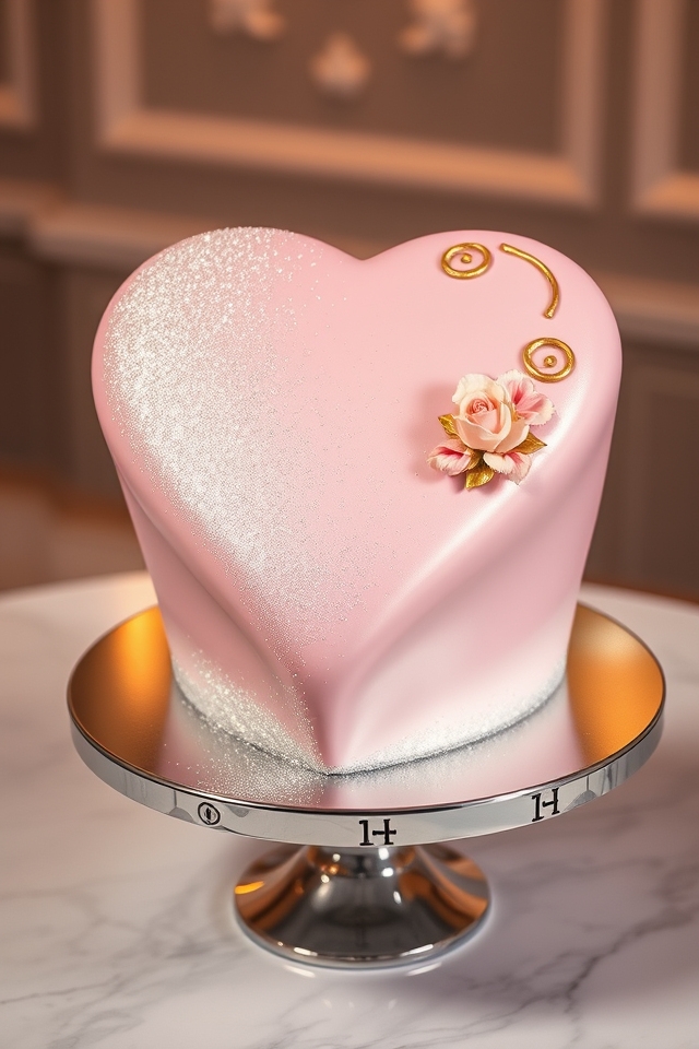 glittery heart shaped showstopper