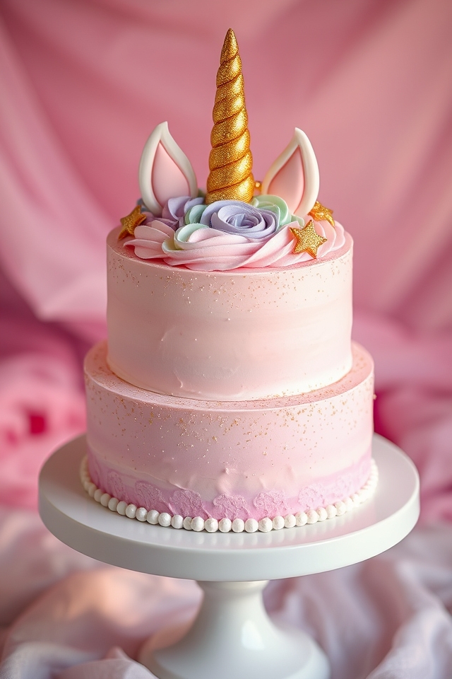 glittery pink unicorn fantasy