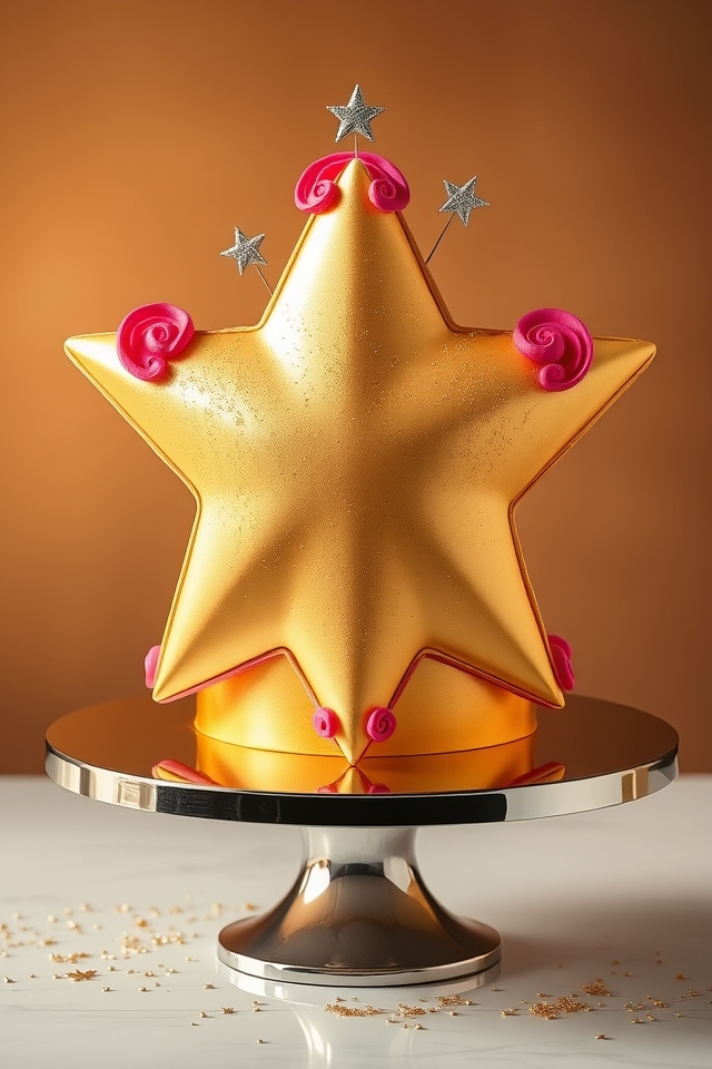 glitzy hollywood star cake