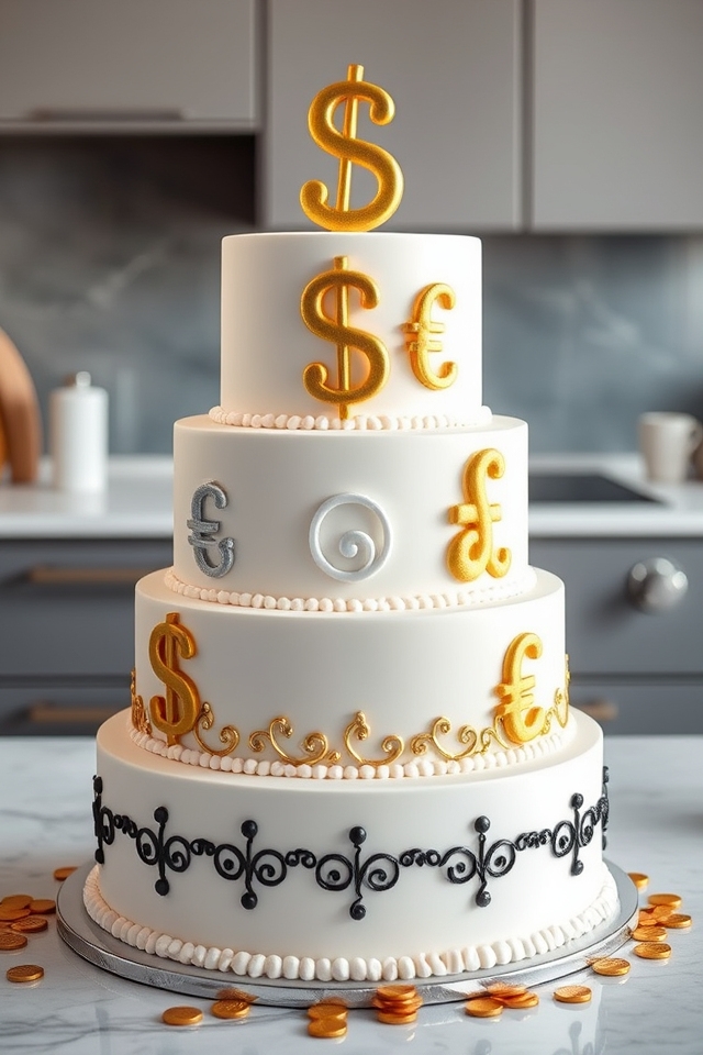 global finance themed cake