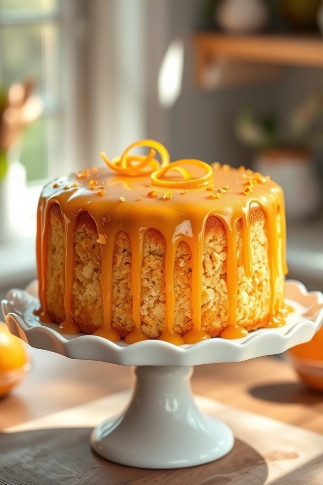 glossy citrus orange drizzle