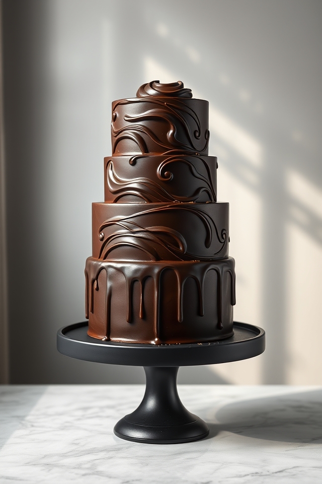 glossy ganache swirl mastery