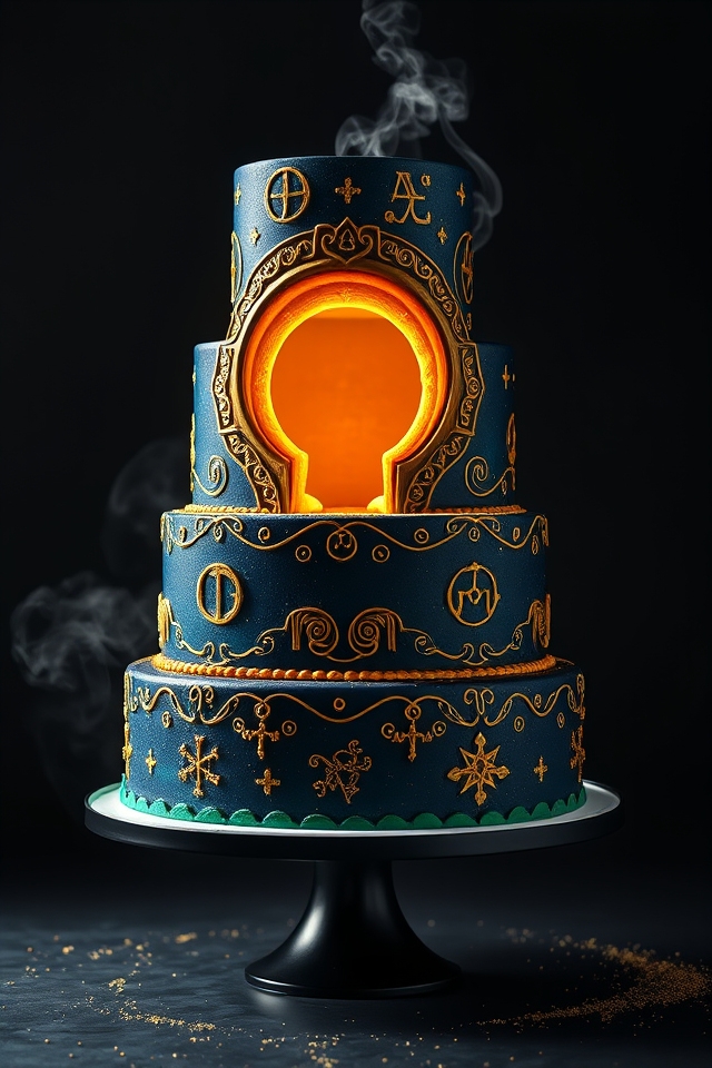 glowing portal edible cake