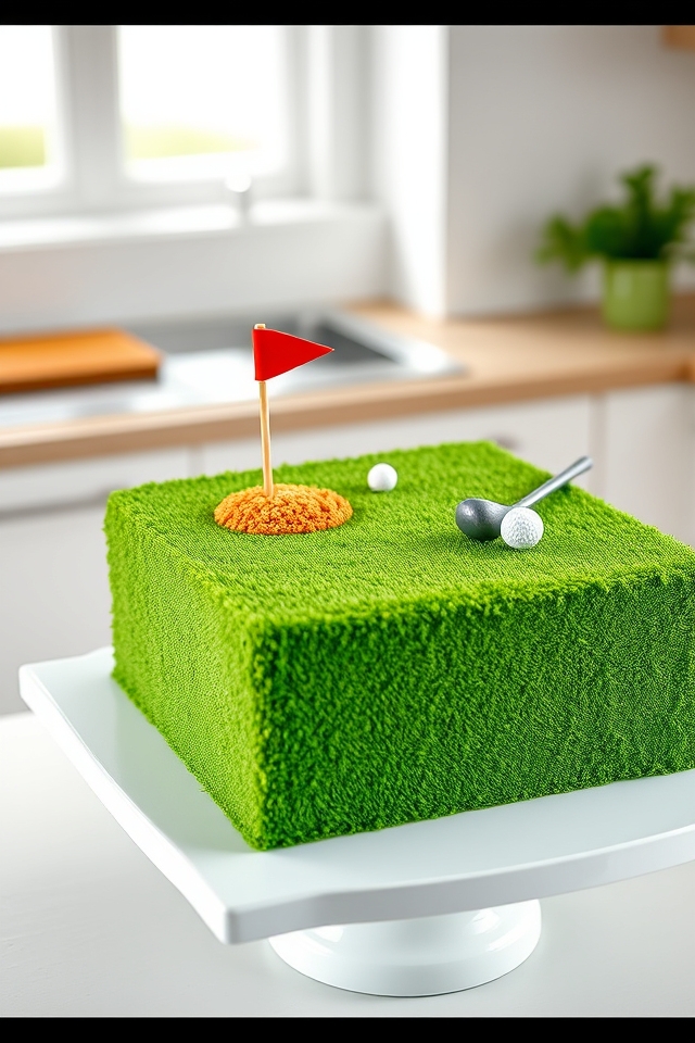 golf course green cake