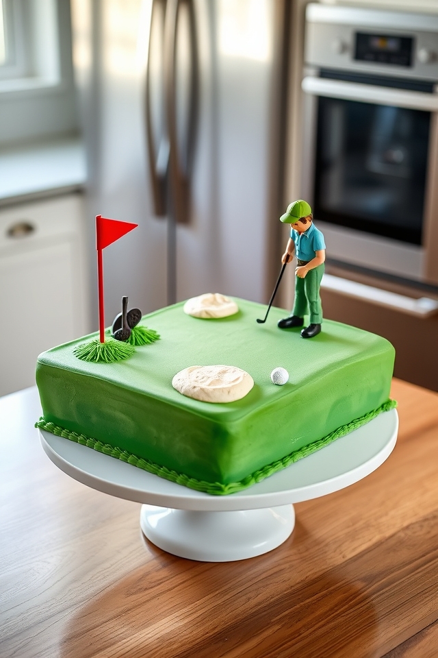 green fairway golf cake