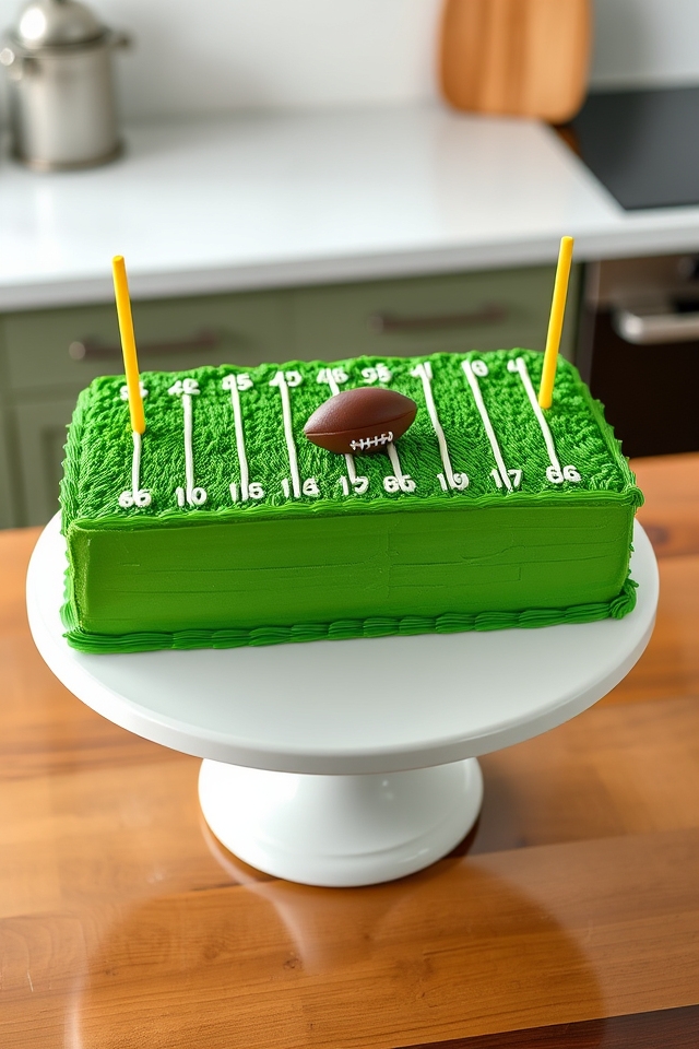 green frosted football field