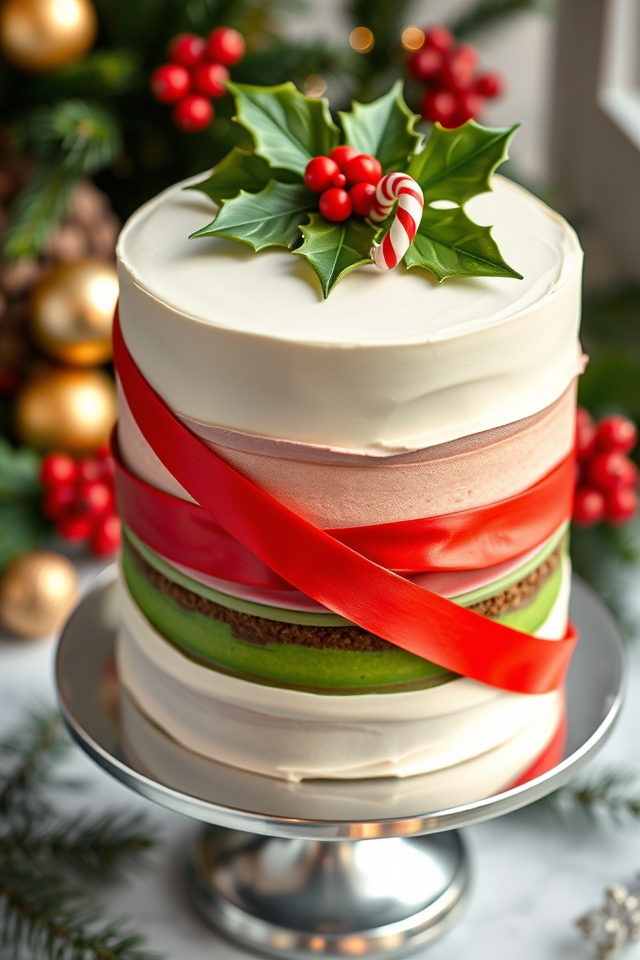 green red holiday ribbon