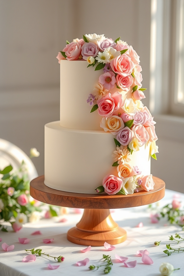 hand piped pastel floral garden