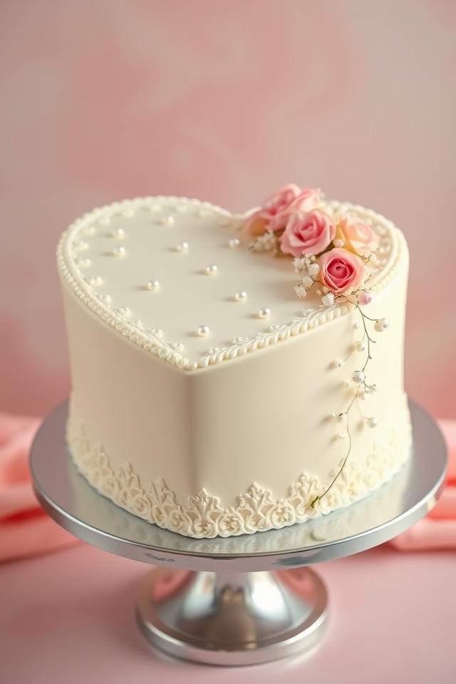 heart shaped elegant romantic cake