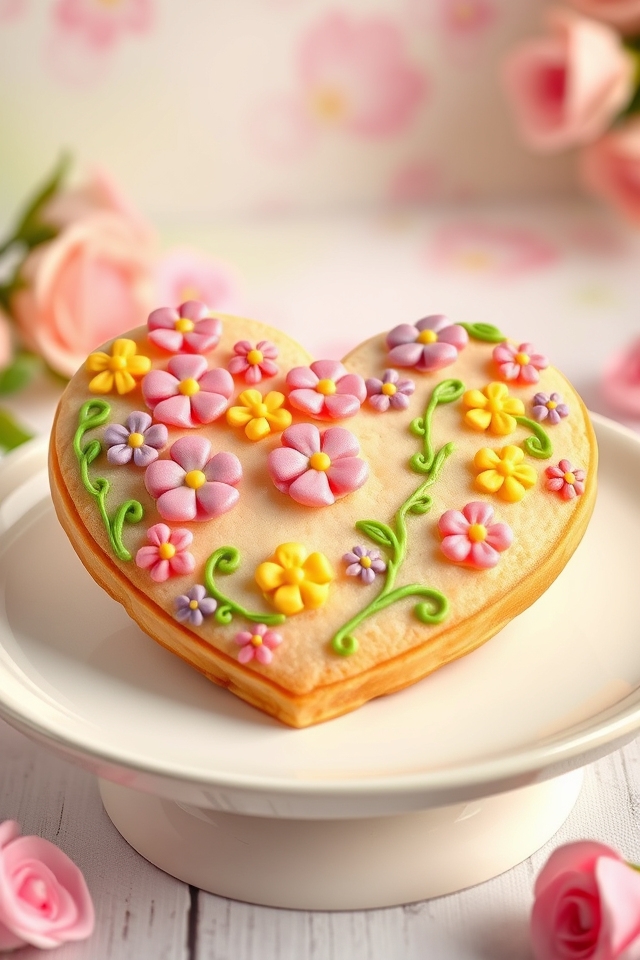 heart shaped floral icing masterpiece