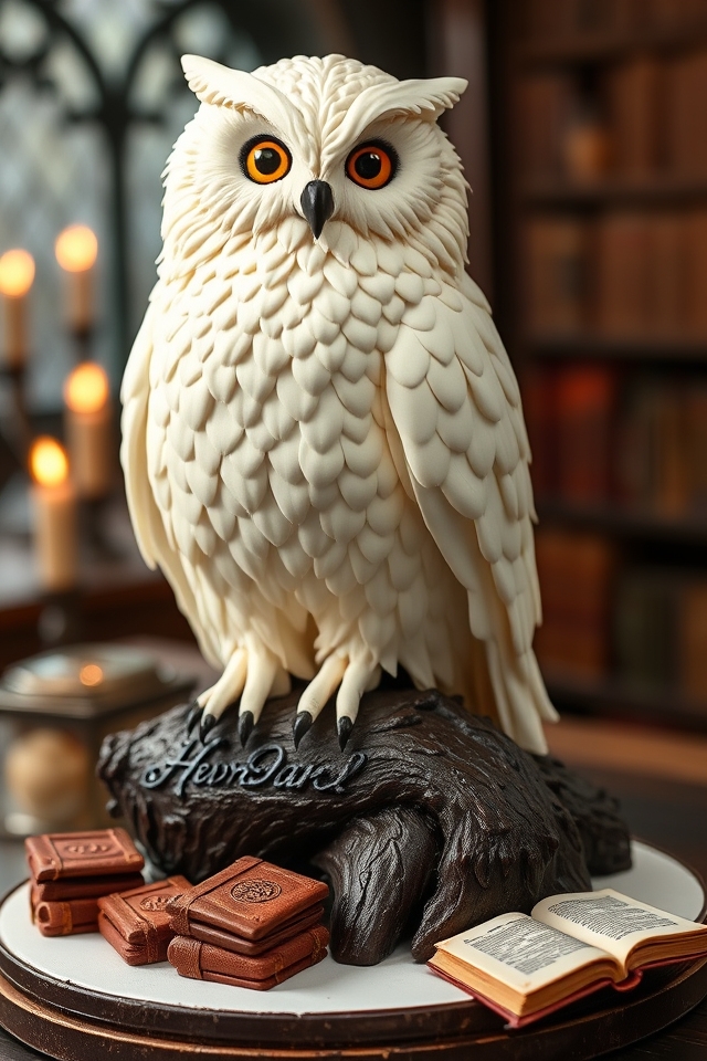 hedwig s snowy owl cake