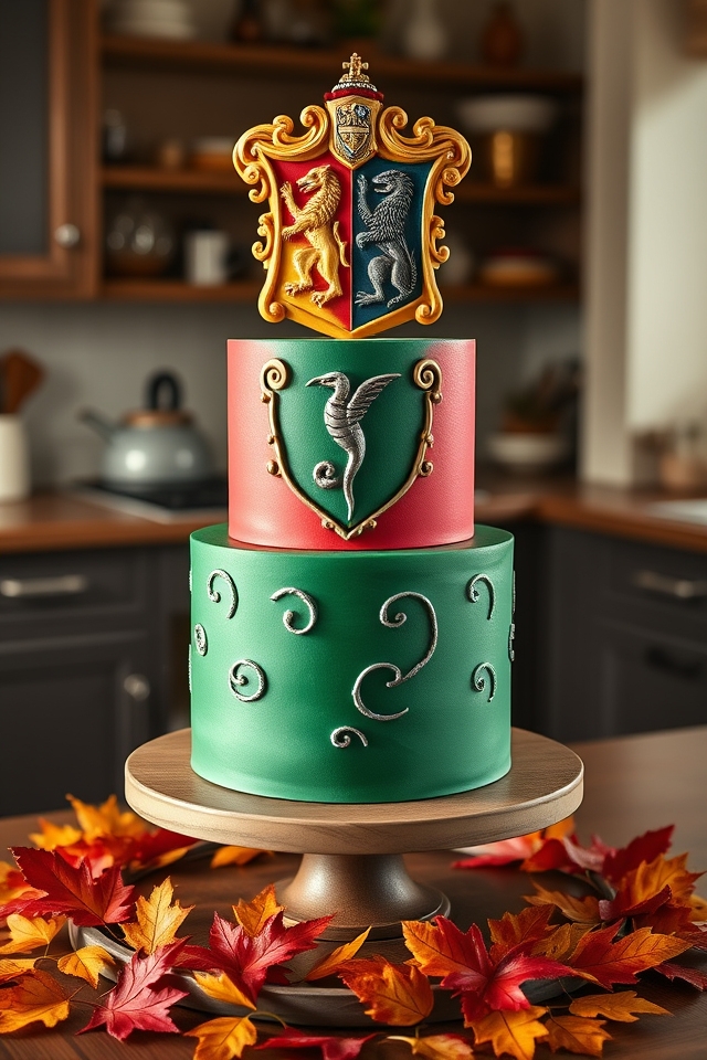 hogwarts house crest cake
