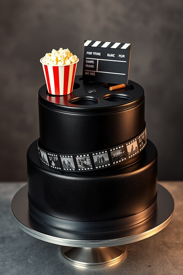hollywood reel movie cake