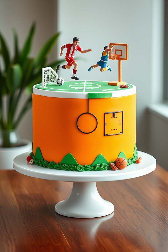 innovative dual sport themed cake