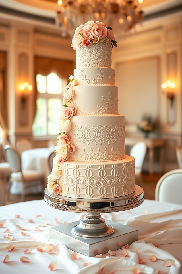 intricate cascading tiered elegance