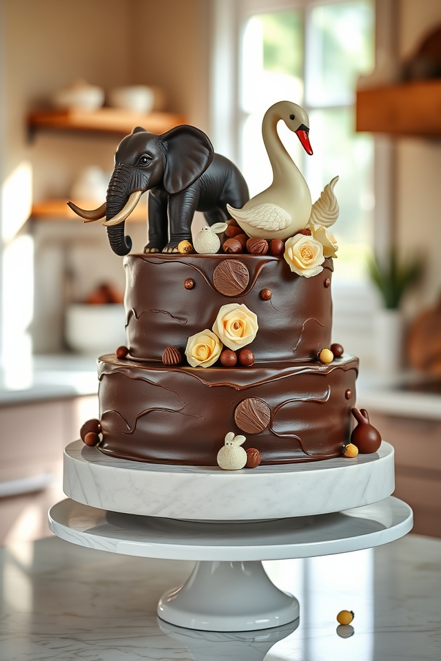 intricate edible chocolate sculptures