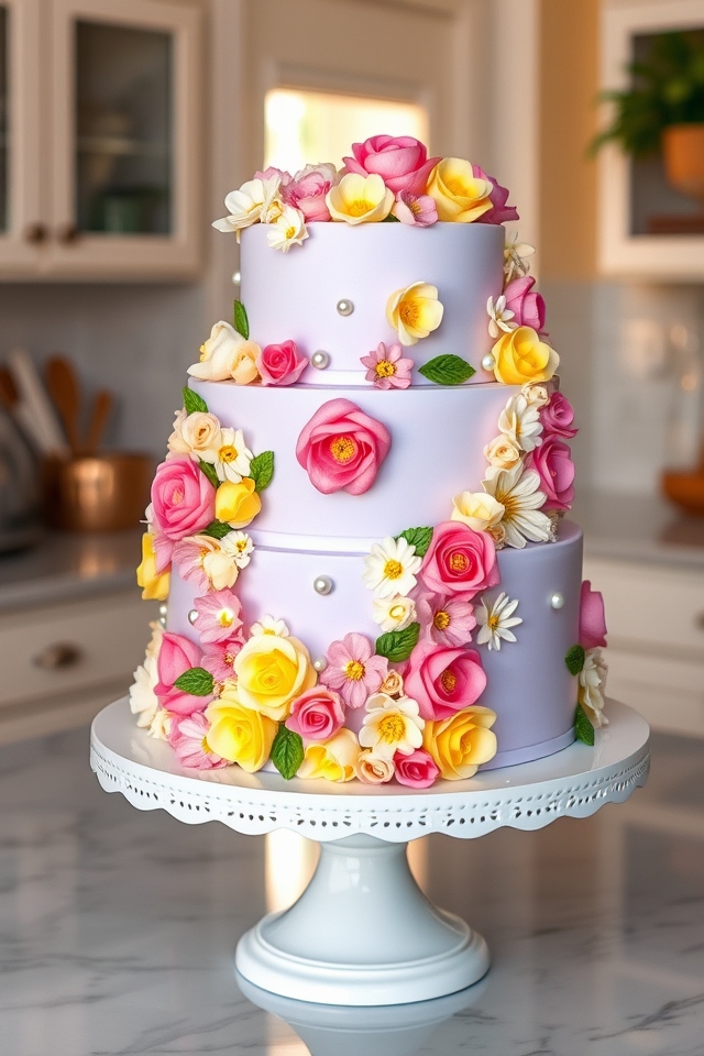 intricate floral buttercream masterpiece