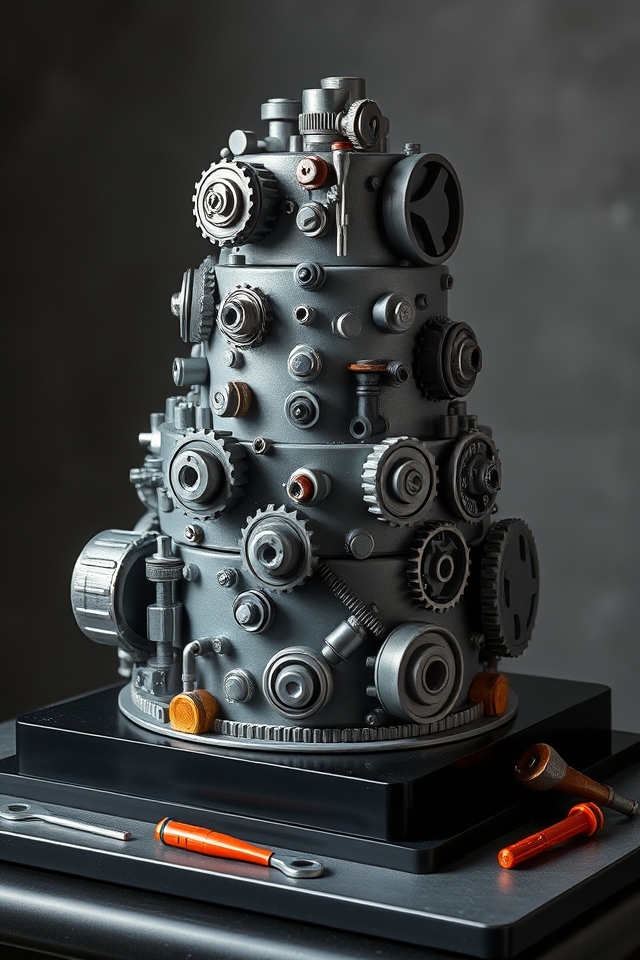 intricate gears fondant marvel