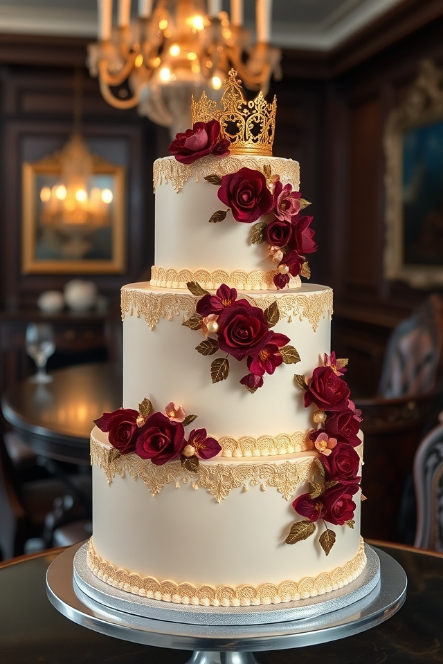 intricate lace piping cakes