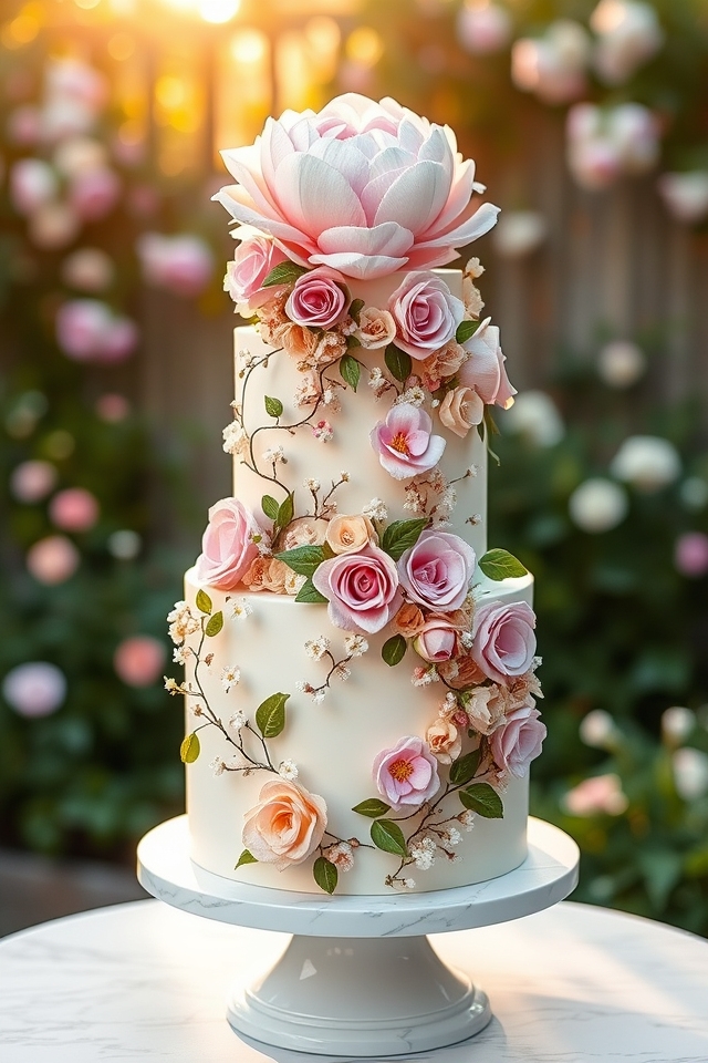intricate sugar flower cakes