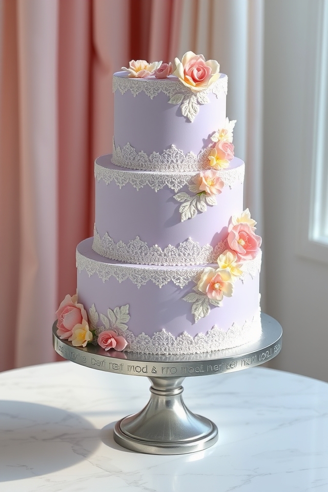 lavender lace fondant elegance