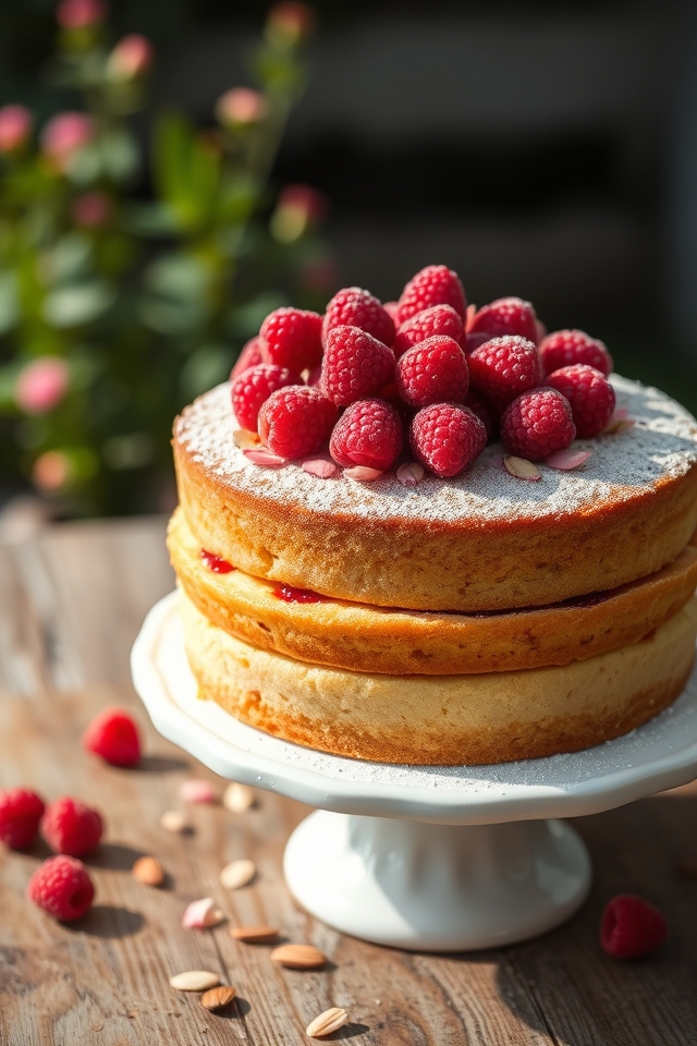 light raspberry almond sponge
