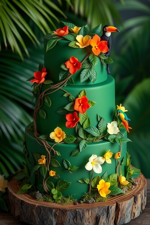 lush tropical fondant jungle