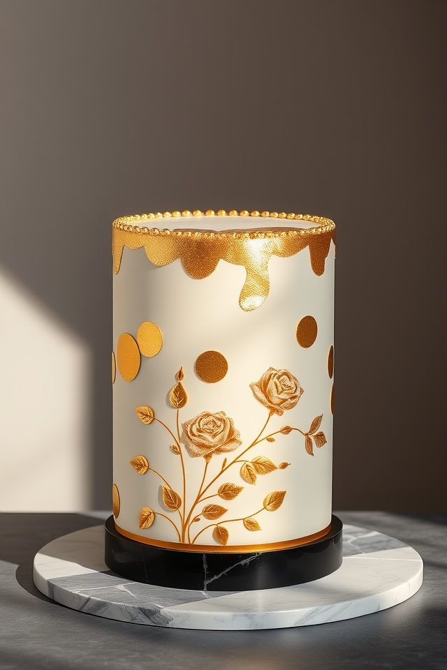 luxurious edible gold accents