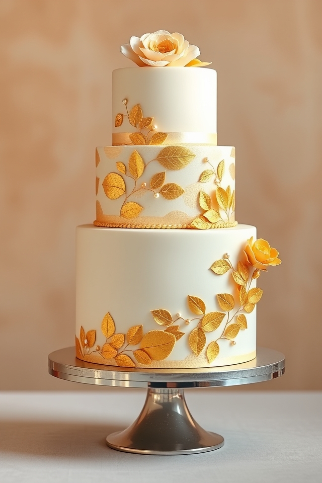 luxurious gold cake accents