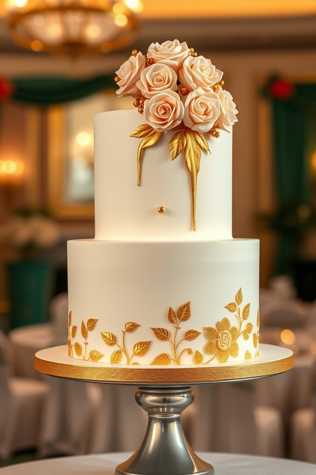 luxurious gold cake accents